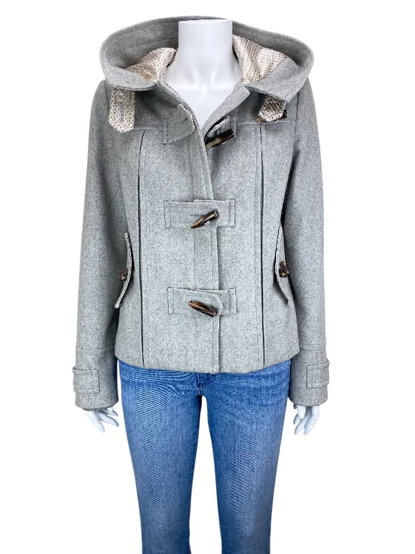 Anthropologie Elevenses Women's First Frost Toggle Coat Grey Heather Size 6