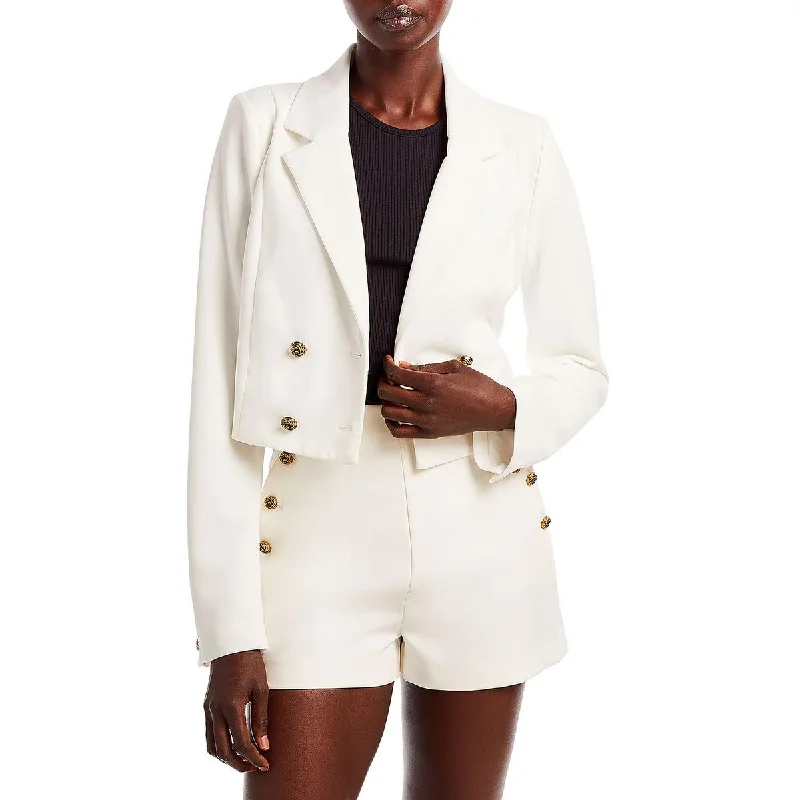 Womens Crepe Cropped Suit Jacket