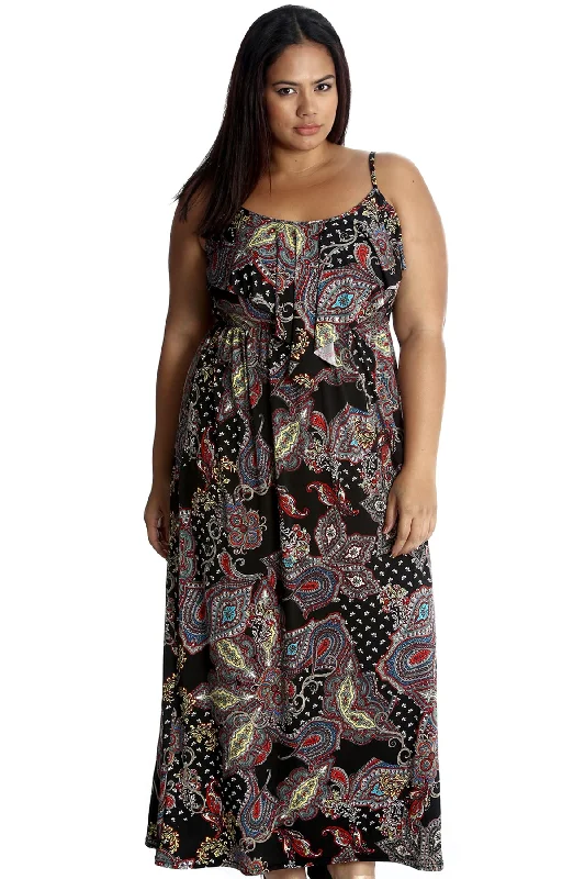 Paisley Print Frill Maxi Dress