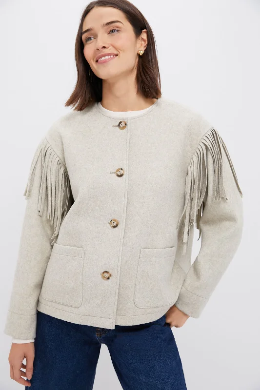 Melange Gray Fringe Purcell Jacket