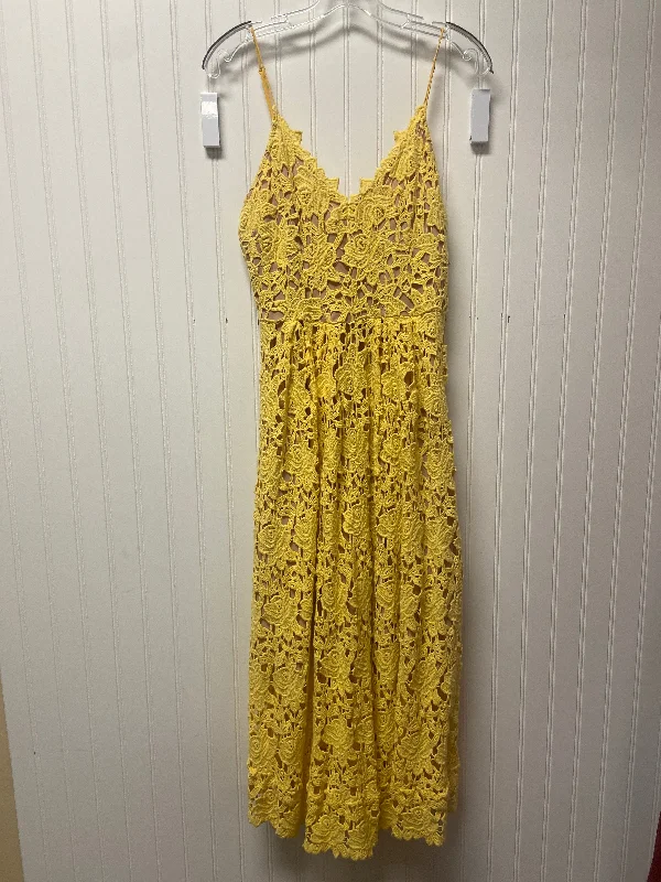 Dress Casual Maxi By H&m In Yellow, Size: 10