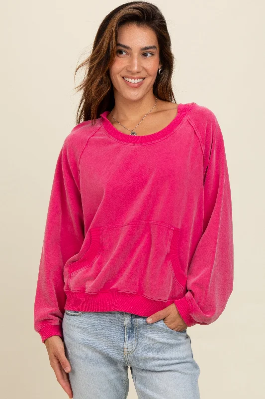 Fuchsia Hooded Sweatshirt