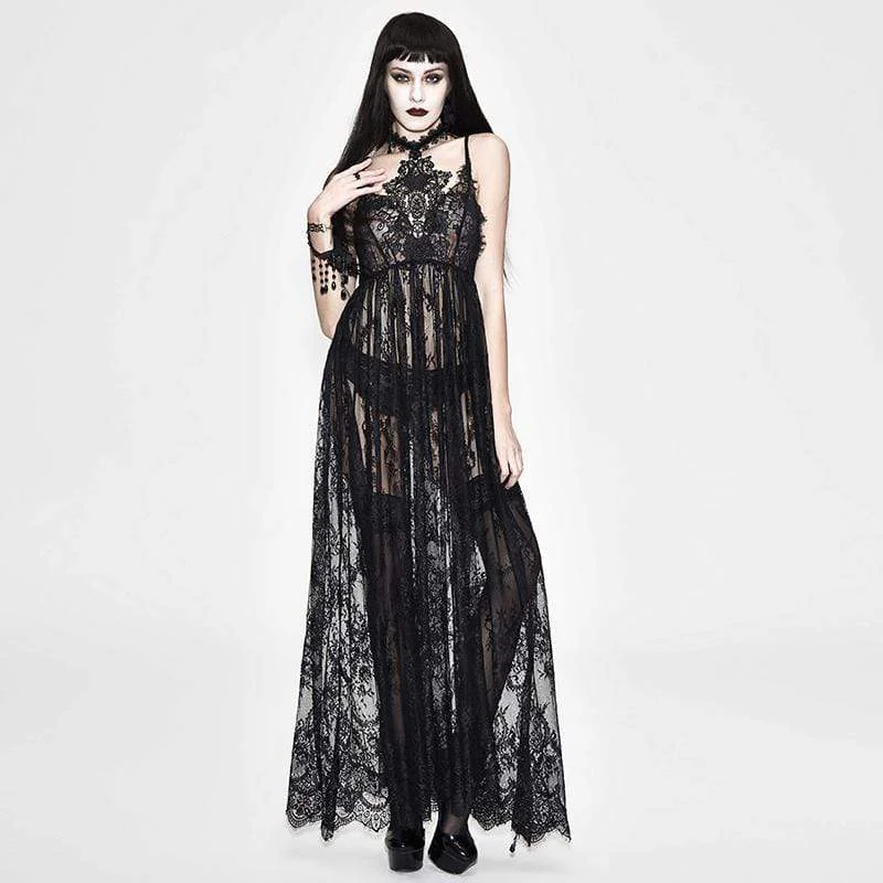 Women's All Lace Long Goth Dress