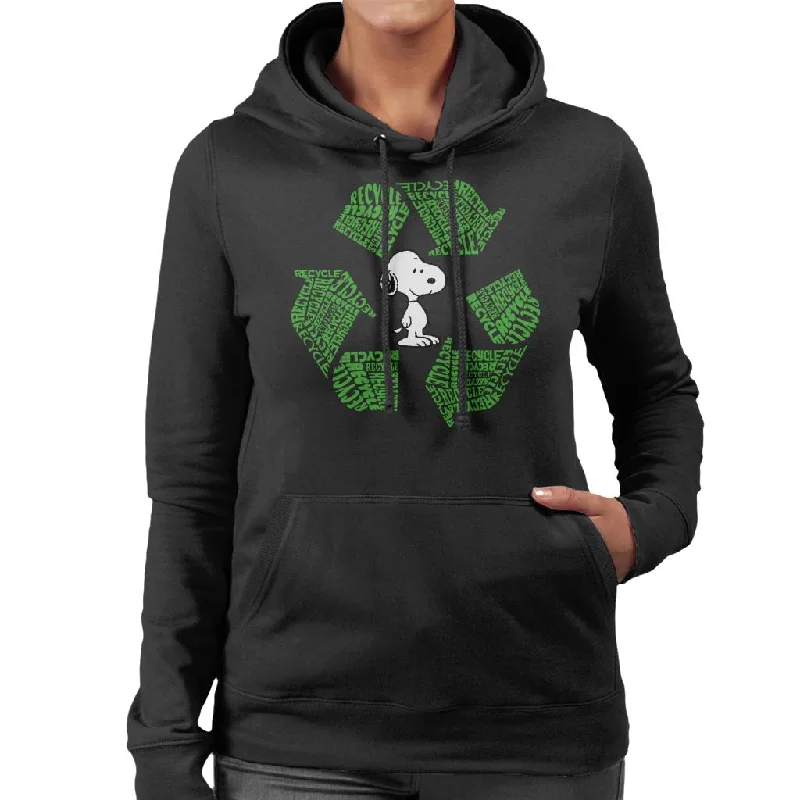 Peanuts Snoopy Recycle Sign Women's Hooded Sweatshirt