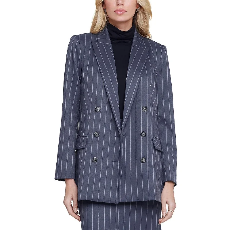 Aimee Womens Pinstripe Suit Separate Double-Breasted Blazer