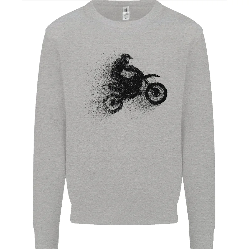 Abstract Motocross Rider Dirt Bike Mens Sweatshirt Jumper