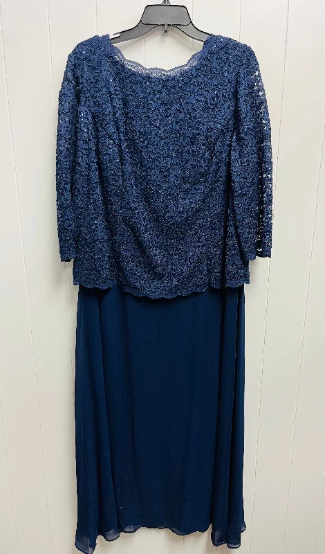 Dress Party Long By Alex Evenings In Navy, Size: 18